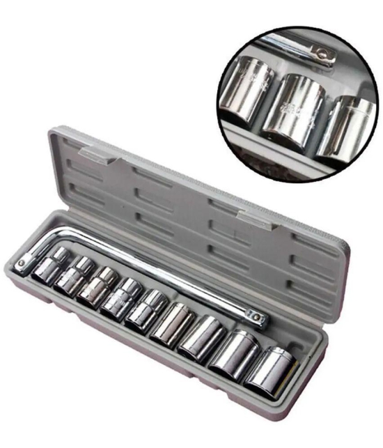 GIT-tools hardware TM Plastic Socket Wrench Set (Grey, 10-Pieces)