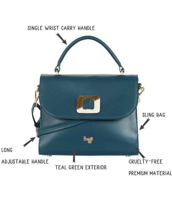 Baggit Green PU Satchel Bag - Green