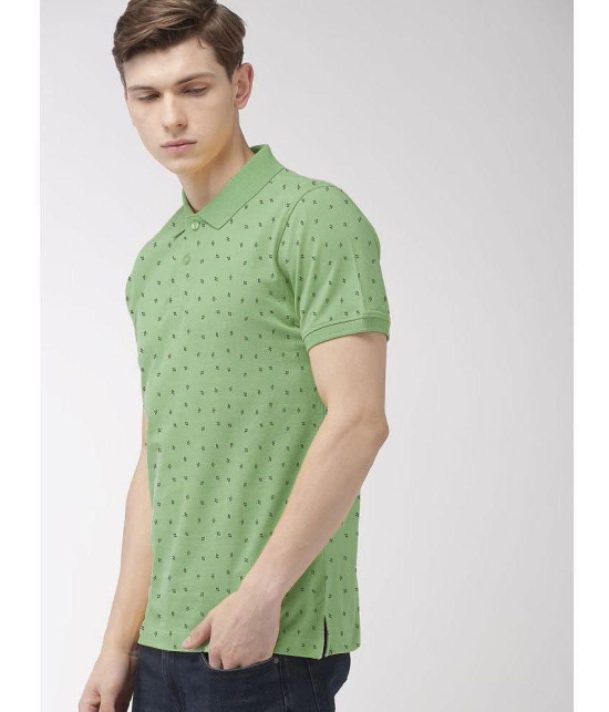 ADORATE Cotton Blend Regular Fit Printed Half Sleeves Mens Polo T Shirt - Mint Green ( Pack of 1 ) - None