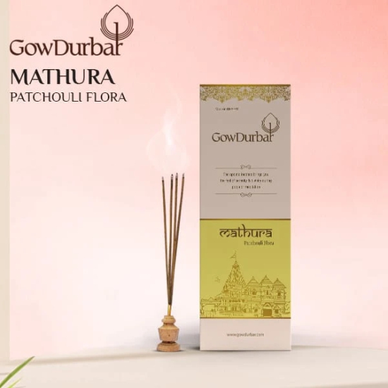 Gow Durbar Coal - Free Natural 5in1 Flora Incense Sticks (Mathura : Kashi : Kanchi : Dwaraka : Ayodhya) (80GM)