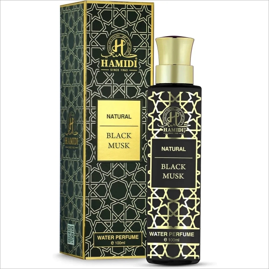 Hamidi Non Alcoholic Natural Black Musk Water Perfumes for Unisex 100ML - Signatures Collections - perfume for men - perfume for women - fragrance - Offers - Alcohol Free - Long Lasting