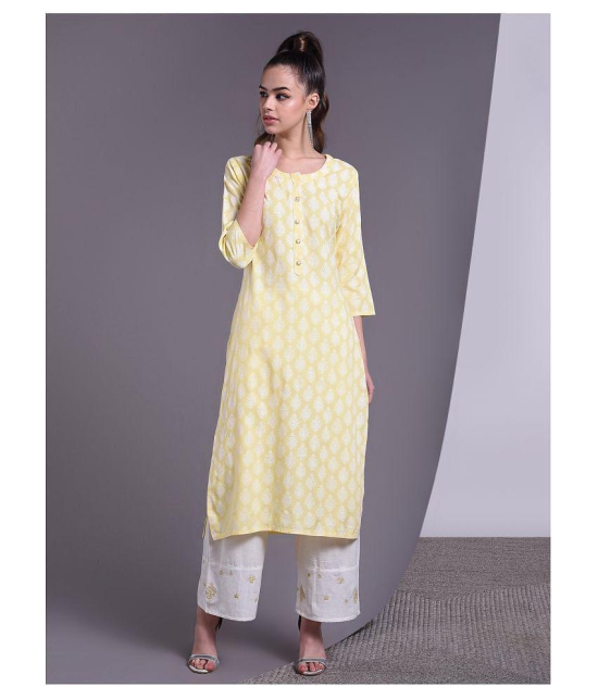 Doriya - Yellow Straight Rayon Women's Stitched Salwar Suit ( Pack of 1 ) - L