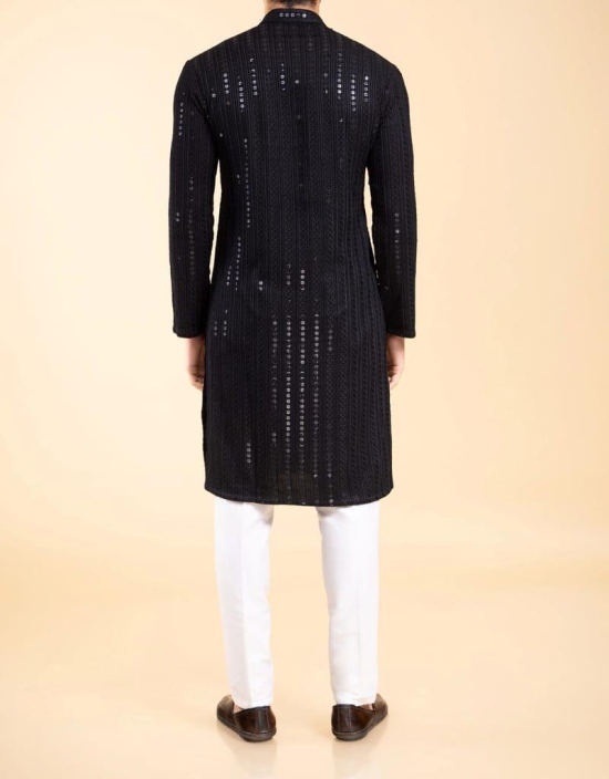 Mens Blue Chikankari Kurta Set