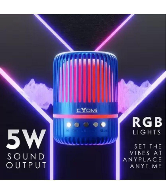 CYOMI CY-630 5 W Bluetooth Speaker Bluetooth v5.0 with SD card Slot Playback Time 4 hrs Blue - Blue