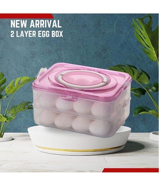 iview kitchenware 24 Separator Refrigerator Egg Storage Container/Egg Box/ Egg storage basket with Carry Holder - Pink