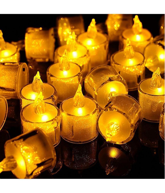 TINUMS - Off White LED Tea Light Candle 5 cm ( Pack of 3 )