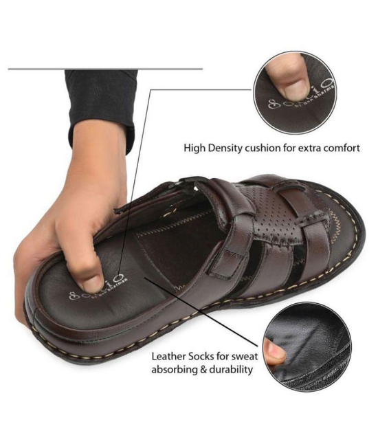 softio Brown Flip Flops - 11