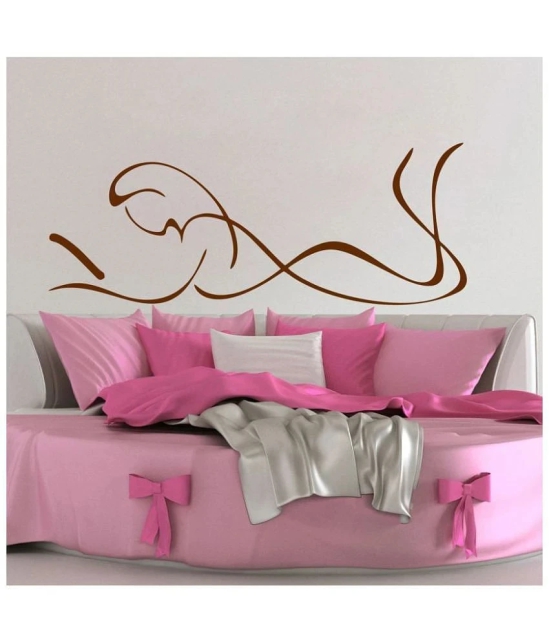 Decor Villa Girl On Bed Line Art Vinyl Wall Stickers