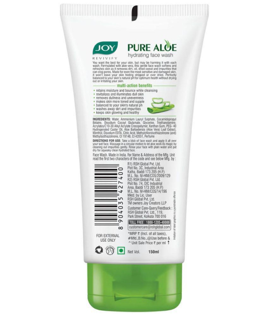 Joy Revivify Pure Aloe Hydrating Aloe Vera Face Wash 150 ml