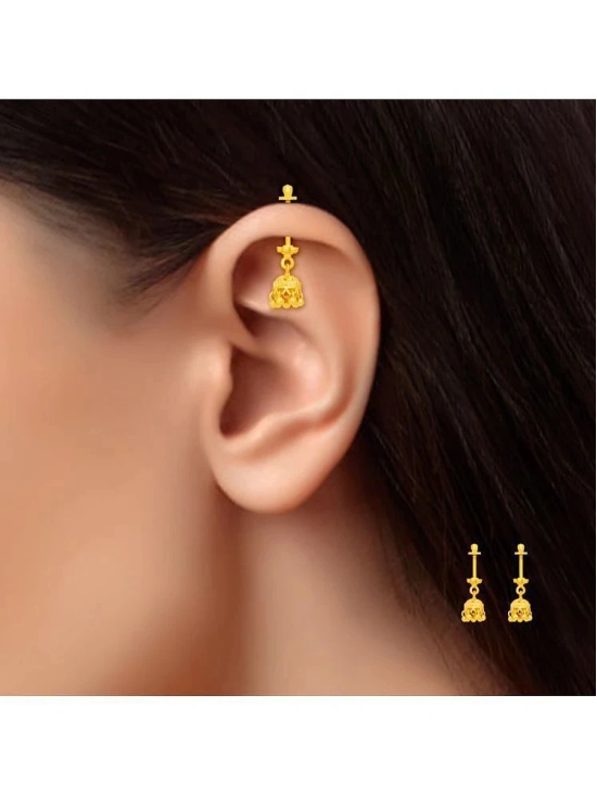 LUV FASHION Gold EarCuff Earrings ( Pack of 2 ) - Gold