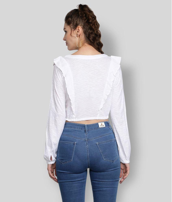 NUEVOSDAMAS - White Polyester Womens Crop Top ( Pack of 1 ) - L