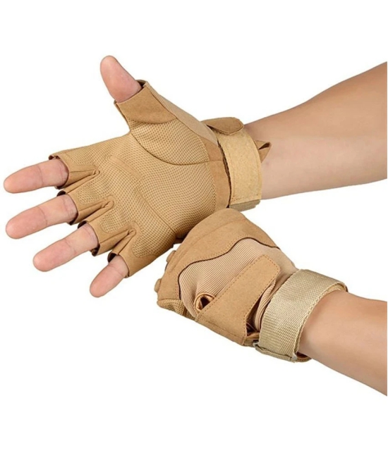 ZAYSOO Beige Nylon Mens Gym Gloves ( Pack of 1 ) - Beige