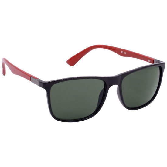 Hrinkar Green Rectangular Sunglasses Brands Black, Red Frame Goggles for Men & Women - HRS-BT-08-BK-RD-GRN
