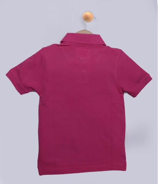 Boys Pink Solid Polo T-Shirt