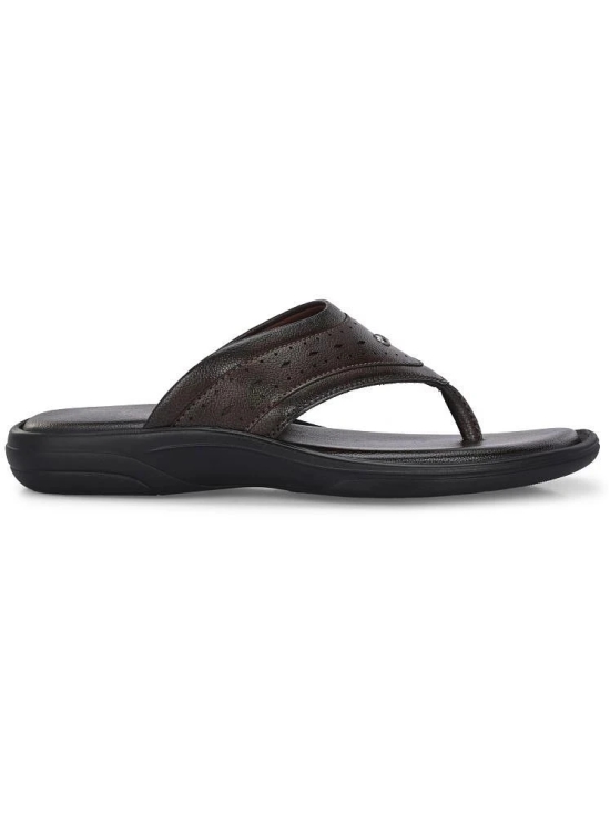 Leeport Coffee Mens Leather Slipper - None