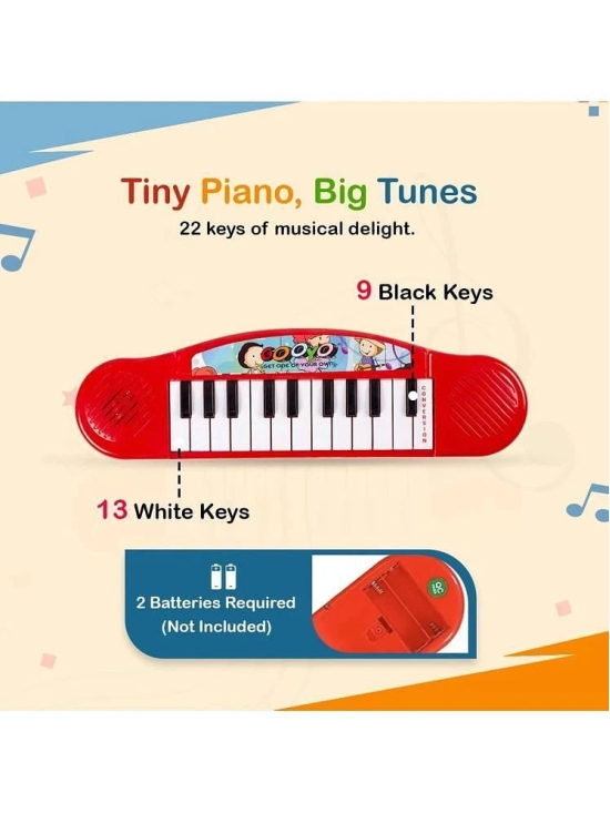 THRIFTKART  --   Battery Operated Multi-Functional Portable Organ/Piano/Keyboard Musical Toy for Kids/Babies/Girls/Boys/Gifts | Red Color, Power Source: 2xAA Battery (Not Included)