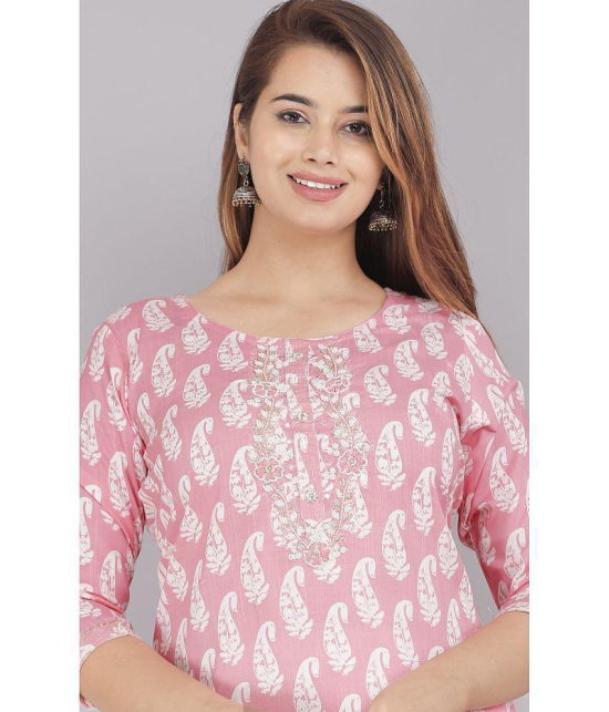 JC4U - Pink Cotton Women''s Straight Kurti ( Pack of 1 ) - None