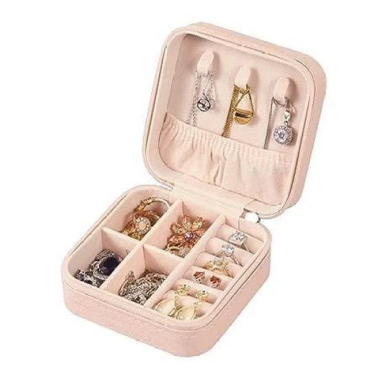 KIT & CO Mini Jewelry Travel Case,Small Travel Jewelry Organizer, Portable Jewelry Box Travel Mini Storage Organizer Portable Display Storage Box For Rings Earrings Necklaces Gifts