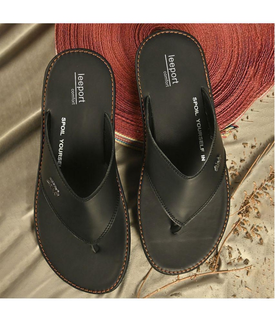 Leeport Black Flip Flops - 7