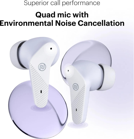 Noise Buds VS102 Neo with 40 Hrs Playtime, Environmental Noise Cancellation, Quad Mic Bluetooth Headset Soft Lilac