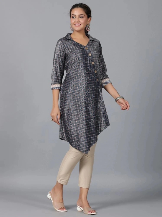 Juniper Acrylic Printed Asymmetrical Womens Kurti - Green ( Pack of 1 ) - None