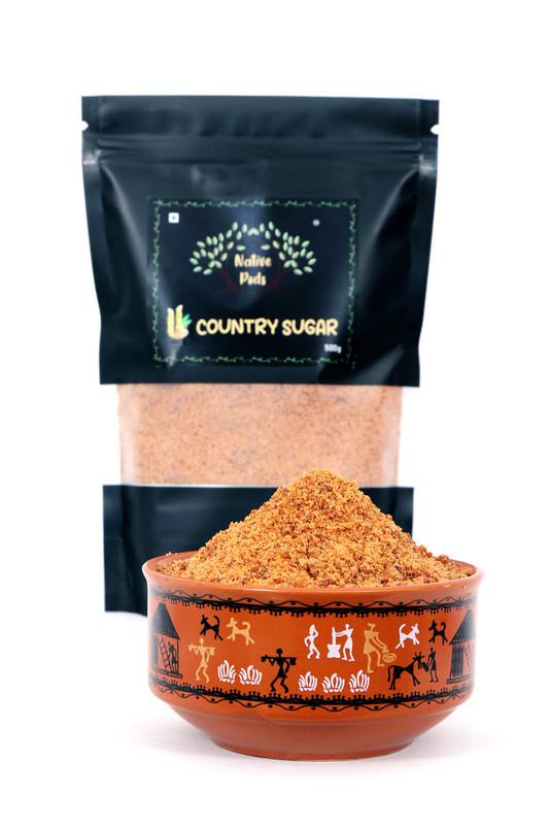 Native Pods Jaggery Powder 500g / Desi Khand / Nattu Sakkarai - Organic Jaggery