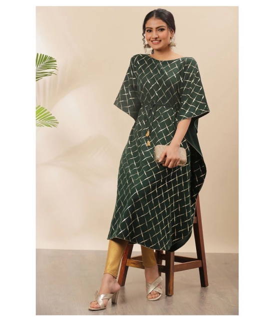 Janasya - Green Crepe Womens Kaftan Kurti ( Pack of 1 ) - S