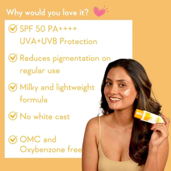 2% Vitamin C Pure Glow Milk Sunscreen | SPF 50 PA++++