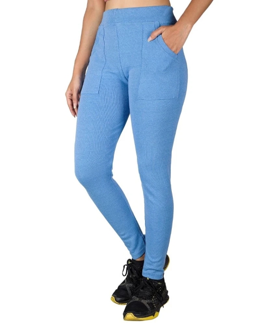 KARARO JEGGINGS - Cotton Blend Skinny Fit Blue Womens Jeggings ( Pack of 2 ) - None