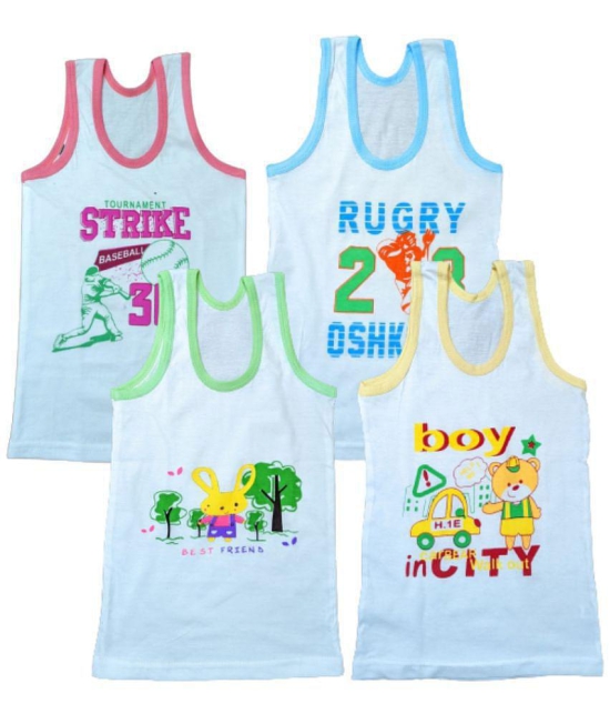 Infant Vest with 100% Cotton Fabric Pack of 4 PC - None