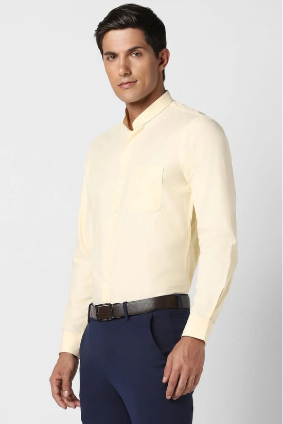 Men Beige Slim Fit Formal Full Sleeves Formal Shirt