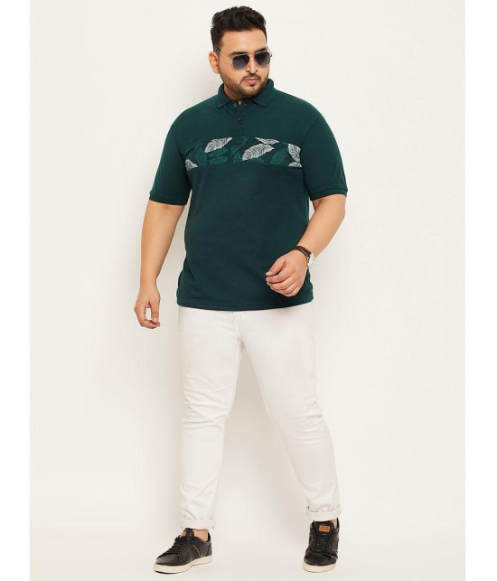 MXN - Dark Green Cotton Blend Regular Fit Men's Polo T Shirt ( Pack of 1 ) - None