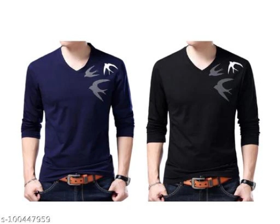 Men fashionale stylish v-neck t-shirt combo