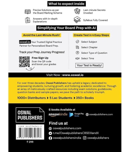 Gurukul By Oswal Last Years 10 Solved Papers for CBSE Class 10 Exam 2025 - Yearwise Board Solutions of Mathematics(Basic), Latest Syllabus Pattern