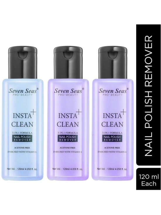 Seven Seas Nail Paint Remover Liquid 120 mL Pack of 3