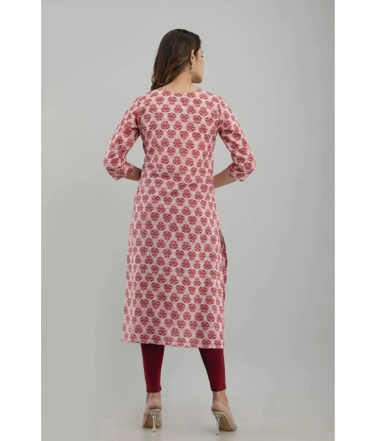 Frionkandy - Red Cotton Womens Straight Kurti ( Pack of 1 ) - None