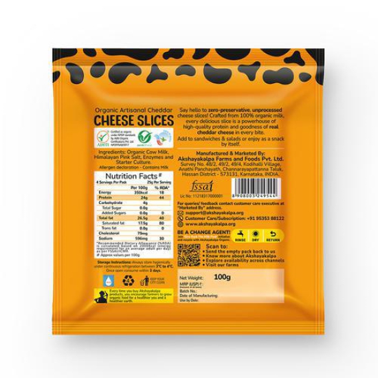 Organic Cheese Slices 100 Gm