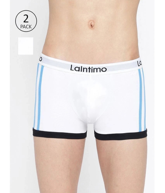 La Intimo White Cotton Mens Trunks ( Pack of 2 ) - None