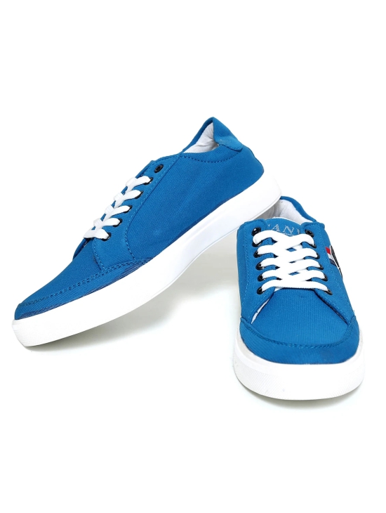 blue lace up shoe