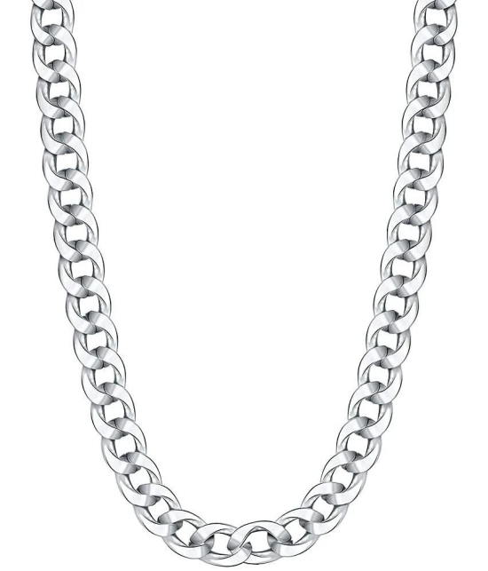 FASHION FRILL Silver Plated Stainless Steel Chain ( Pack of 1 ) - None