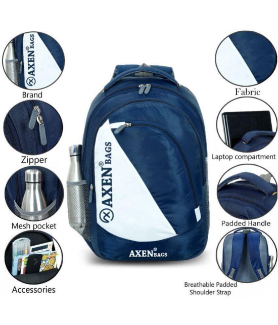 AXEN BAGS - Blue Polyester Backpack ( 30 Ltrs ) - Blue