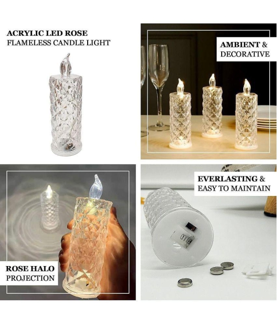 VARKAUS - Off White LED Tea Light Candle 8 cm ( Pack of 6 )