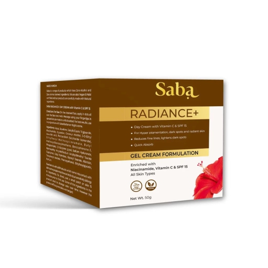 Saba Radiance+ Day Cream with Niacinamide, Vitamin C & SPF 15 | 50g