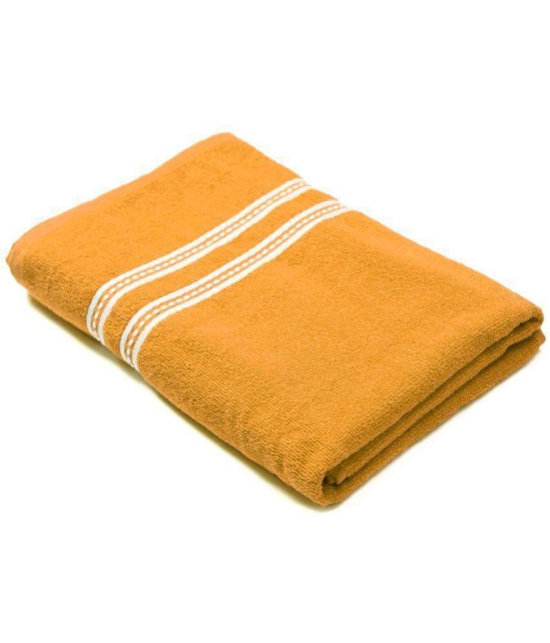 URBAN MAGIC - Cotton Blend Yellow Striped Bath Towel ( 70x140 ) cm 400 -GSM ( Pack of 1 ) - Yellow