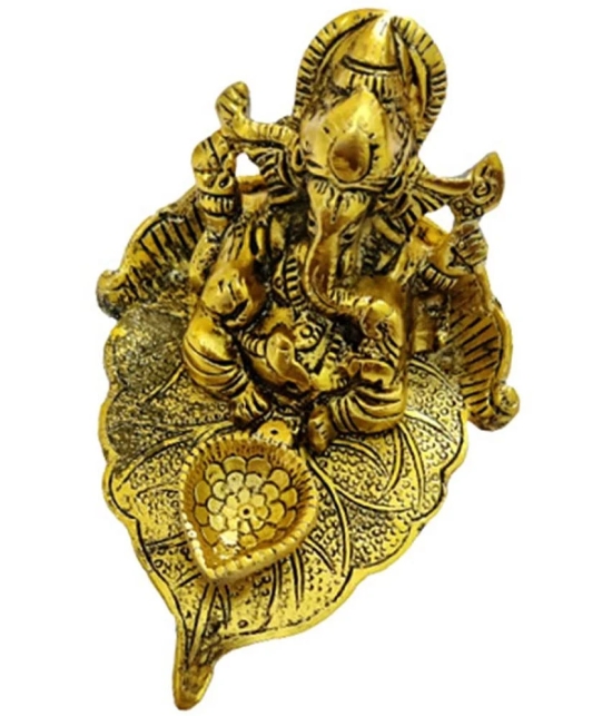 VARKAUS Brass Lord Ganesha Idol ( 13 cm )