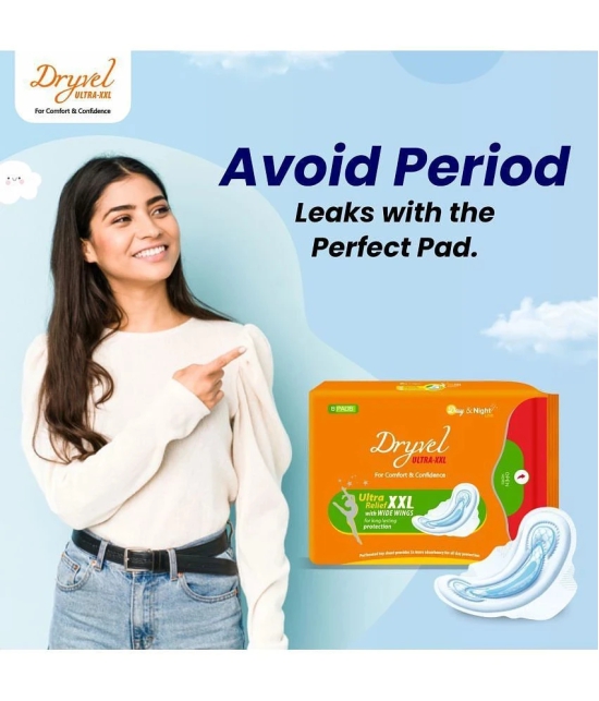 DRYVEL Ultra Soft Sanitary Pads for Women XXL With Wide Wings(Pack Of 4 Each 8 pads)