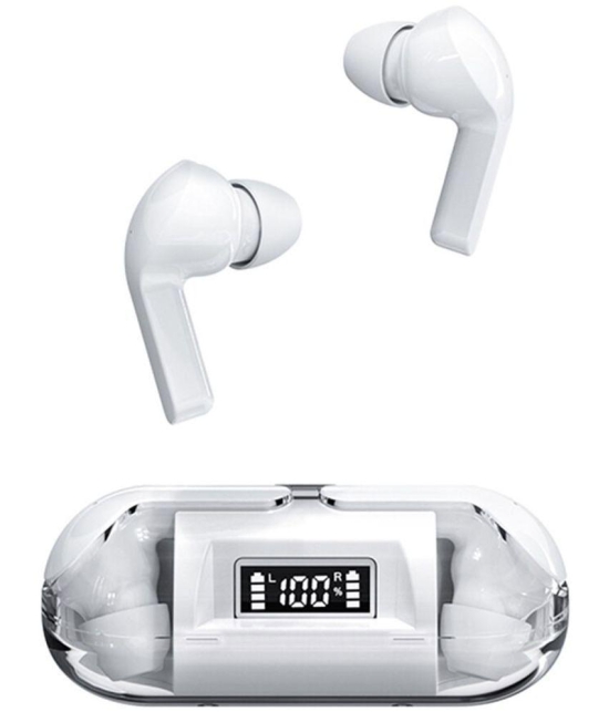 COREGENIX Slide with LED Bluetooth True Wireless (TWS) In Ear 30 Hours Playback Low Latency IPX4(Splash & Sweat Proof) White