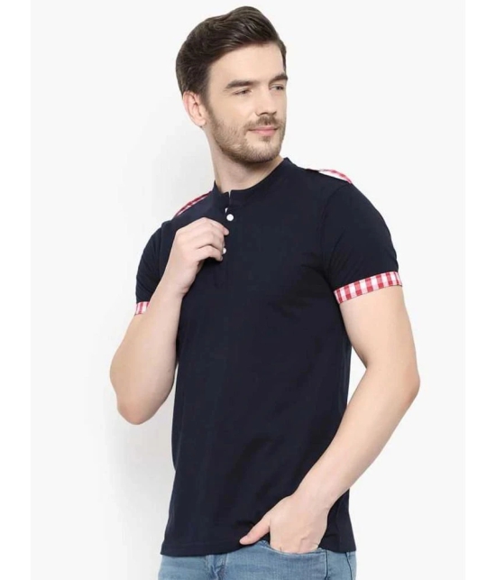 Glito - Navy Cotton Blend Regular Fit Mens T-Shirt ( Pack of 1 ) - None