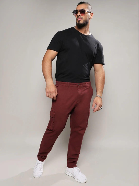 Maroon Cargo Trousers Maroon 42