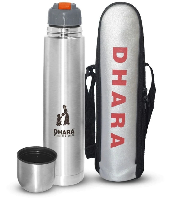 Dhara Stainless Steel Silver Water Bottle 750 mL ( Set of 1 ) - Silver